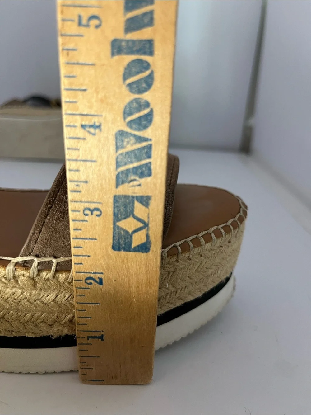 SEE BY CHLOE Glyn Espadrille Platform Sandal SZ 38 US 8 Brown Women Wedge FLAWS